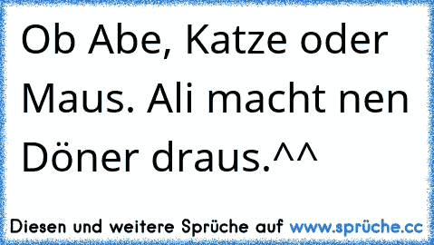 Ob Abe, Katze oder Maus. Ali macht nen Döner draus.^^