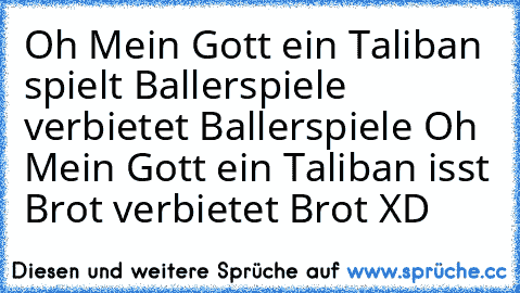 Oh Mein Gott ein Taliban spielt Ballerspiele verbietet Ballerspiele Oh Mein Gott ein Taliban isst Brot verbietet Brot XD