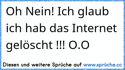 Oh Nein! Ich glaub ich hab das Internet gelöscht !!! O.O