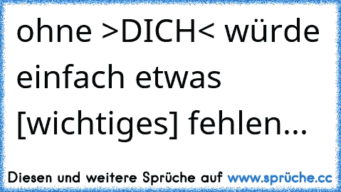 ohne >DICH< würde einfach etwas [wichtiges] fehlen... ♥