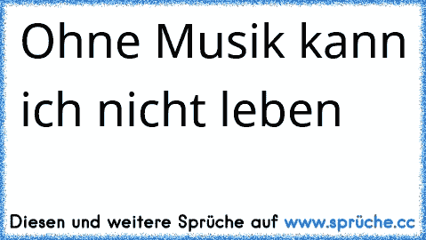 Ohne Musik kann ich nicht leben 