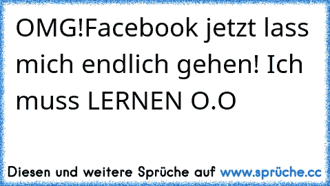 OMG!Facebook jetzt lass mich endlich gehen! Ich muss LERNEN O.O