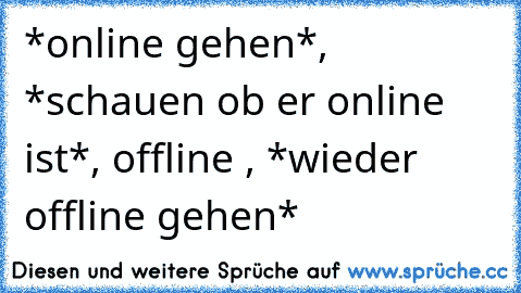 *online gehen*, *schauen ob er online ist*, offline , *wieder offline gehen*