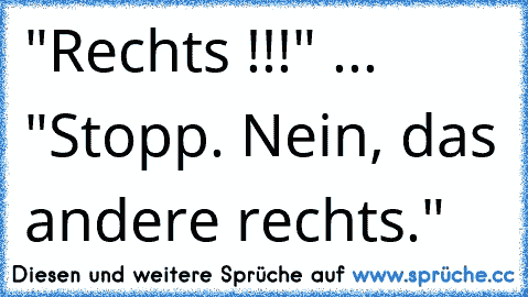 "Rechts !!!" ... "Stopp. Nein, das andere rechts."