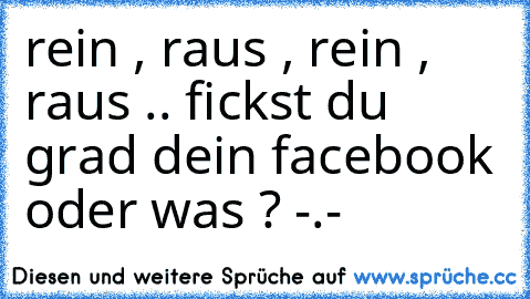 rein , raus , rein , raus .. fickst du grad dein facebook oder was ? -.-