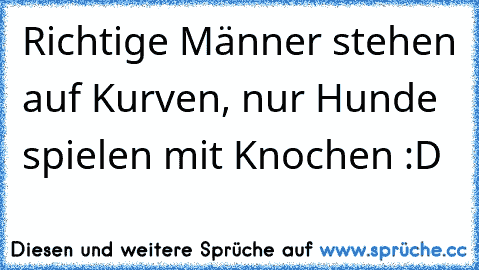 Richtige Männer stehen auf Kurven, nur Hunde spielen mit Knochen :D