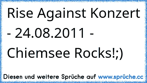 Rise Against Konzert - 24.08.2011 - Chiemsee Rocks!;)