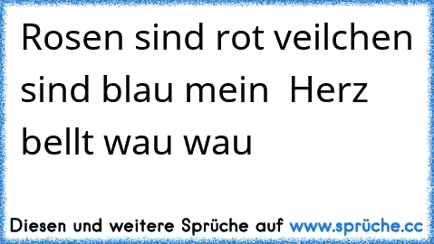 Rosen sind rot veilchen sind blau mein ♥ Herz ♥ bellt wau wau