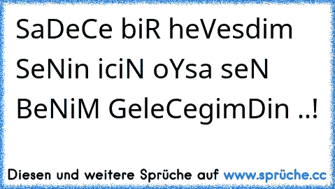 SaDeCe biR heVesdim SeNin iciN oYsa seN BeNiM GeleCegimDin ..!