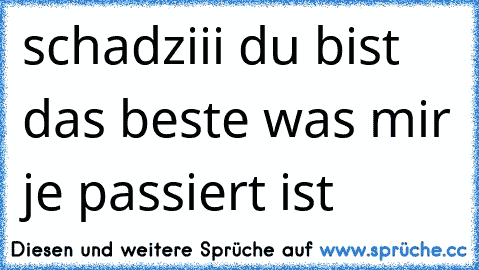 schadziii du bist das beste was mir je passiert ist 