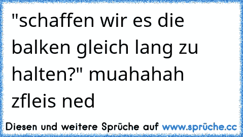 "schaffen wir es die balken gleich lang zu halten?"
 muahahah zfleis ned