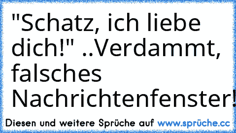 "Schatz, ich liebe dich!" ..Verdammt, falsches Nachrichtenfenster!