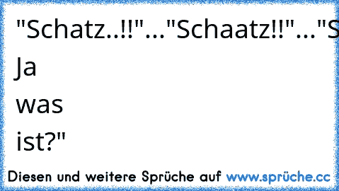 "Schatz..!!"..."Schaatz!!"..."Schaaaaaatzz!!!"..."ARSCHLOCH!!!!!!"...."Hmmm? Ja was ist?"