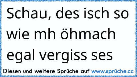 Schau, des isch so wie mh öhm
ach egal vergiss ses