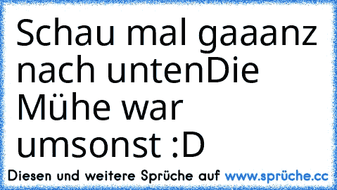 Schau mal gaaanz nach unten…
Die Mühe war umsonst :D