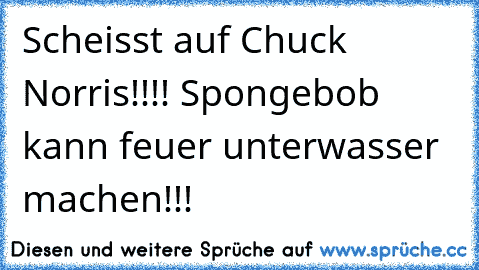 Scheisst auf Chuck Norris!!!! Spongebob kann feuer unterwasser machen!!!