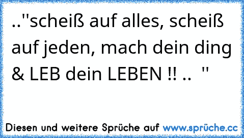 ..''scheiß auf alles, scheiß auf jeden, mach dein ding & LEB dein LEBEN !! .. ♥ ''