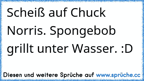 Scheiß auf Chuck Norris. Spongebob grillt unter Wasser. :D