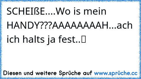 SCHEIßE....Wo is mein HANDY???AAAAAAAAH...ach ich halts ja fest..ツ