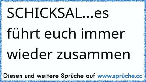 SCHICKSAL...es führt euch immer wieder zusammen ♥ ♥ ♥