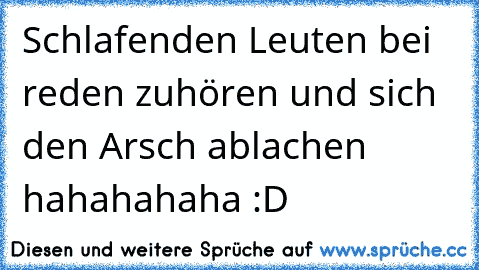 Schlafenden Leuten bei reden zuhören und sich den Arsch ablachen hahahahaha :D