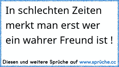 In schlechten Zeiten merkt man erst wer ein wahrer Freund ist ! ♥