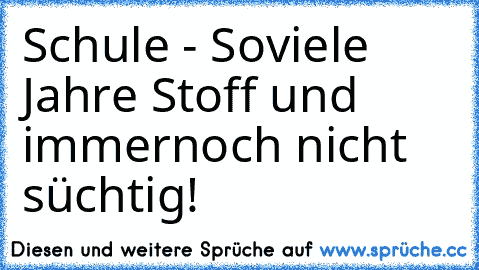 Schule - Soviele Jahre Stoff und immernoch nicht süchtig!