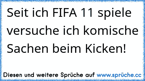 Seit ich FIFA 11 spiele versuche ich komische Sachen beim Kicken!