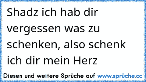 Shadz ich hab dir vergessen was zu schenken, also schenk ich dir mein Herz 