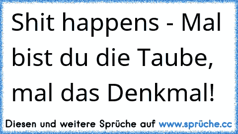 Shit happens - Mal bist du die Taube, mal das Denkmal!