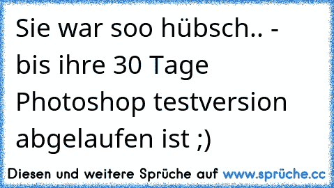 Sie war soo hübsch.. - bis ihre 30 Tage Photoshop testversion abgelaufen ist ;)