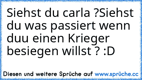 Siehst du carla ?
Siehst du was passiert wenn duu einen Krieger besiegen willst ? :D