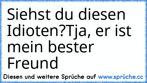 Siehst du diesen Idioten?
Tja, er ist mein bester Freund ♥