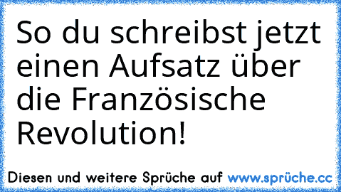 So du schreibst jetzt einen Aufsatz über die Französische Revolution!