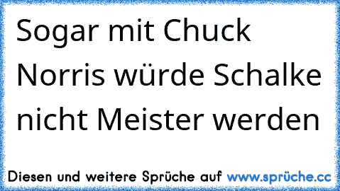 Sogar mit Chuck Norris würde Schalke nicht Meister werden