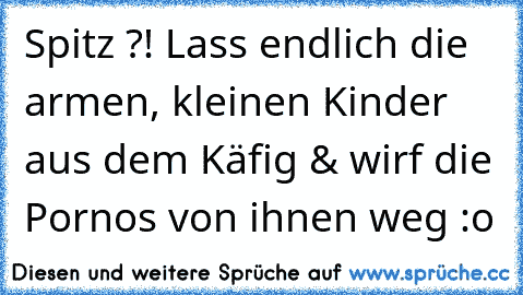 Spitz ?! Lass endlich die armen, kleinen Kinder aus dem Käfig & wirf die Pornos von ihnen weg :o