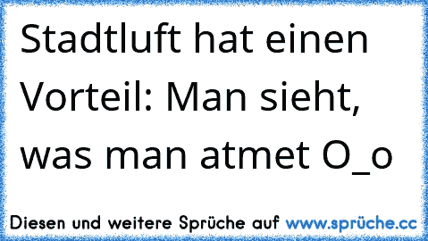 Stadtluft hat einen Vorteil: Man sieht, was man atmet O_o