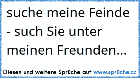 suche meine Feinde - such Sie unter meinen Freunden...