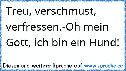 Treu, verschmust, verfressen.-Oh mein Gott, ich bin ein Hund!