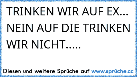 TRINKEN WIR AUF EX... NEIN AUF DIE TRINKEN WIR NICHT.....