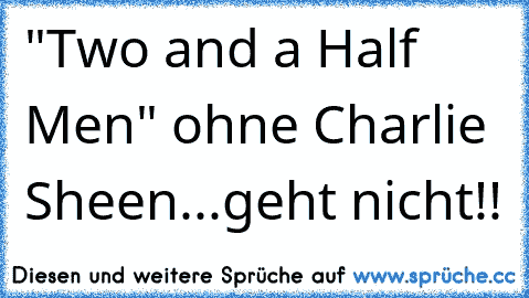 "Two and a Half Men" ohne Charlie Sheen...geht nicht!!