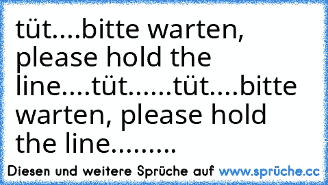 tüt....bitte warten, please hold the line....tüt......tüt....bitte warten, please hold the line.........