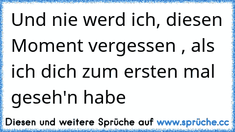 Und nie werd ich, diesen Moment vergessen , als ich dich zum ersten mal geseh'n habe ♥