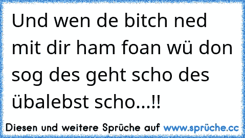 Und wen de bitch ned mit dir ham foan wü don sog des geht scho des übalebst scho...!!