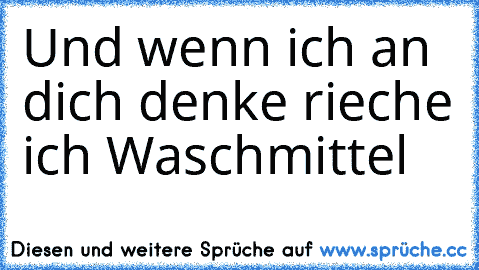 Und wenn ich an dich denke rieche ich Waschmittel ♥