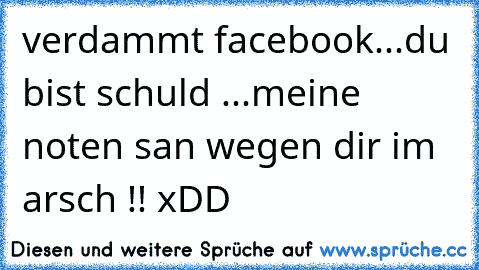 verdammt facebook...du bist schuld ...meine noten san wegen dir im arsch !! xDD