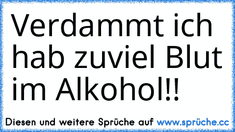 Verdammt ich hab zuviel Blut im Alkohol!!