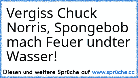 Vergiss Chuck Norris, Spongebob mach Feuer undter Wasser!