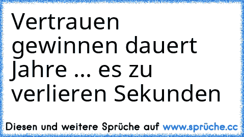 Vertrauen gewinnen dauert Jahre ... es zu verlieren Sekunden  ♥