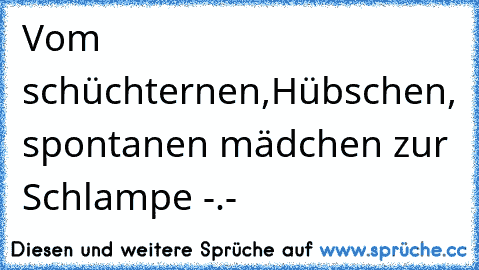 Vom schüchternen,Hübschen, spontanen mädchen zur Schlampe -.-